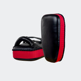 Leather muay Thai Pads, Red Muay thai pads, Combat corner muay thai pads, Hand made in Thailand, single strap thai pads