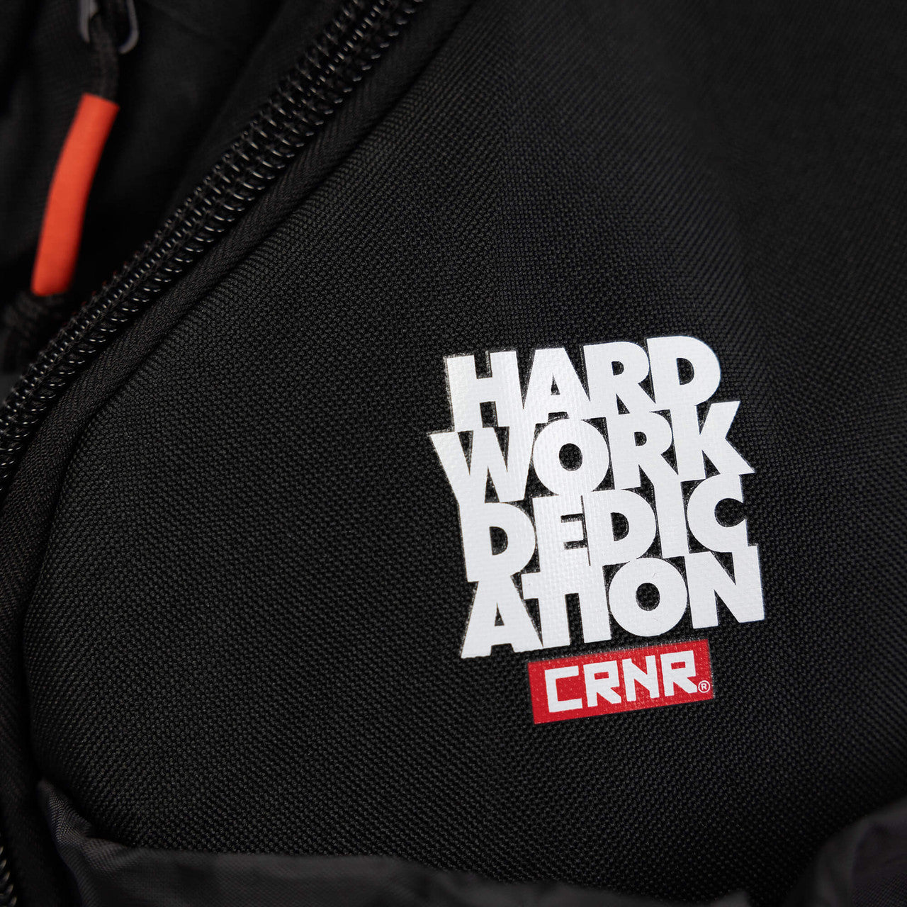 Closeup detail product photo of the hard work and dedication patch on Combat Corner's Adapt Gear Bag