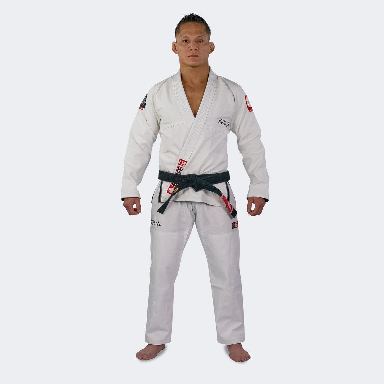 White BJJ GI, Jiu Jitsu GI, Competition GI, Lightweight gi, fitted bjj gi, fitted jiu jitsu gi, L size bjj GI, H size BJJ GI, BJJ Life GI, CompLite Jiu Jitsu GI
