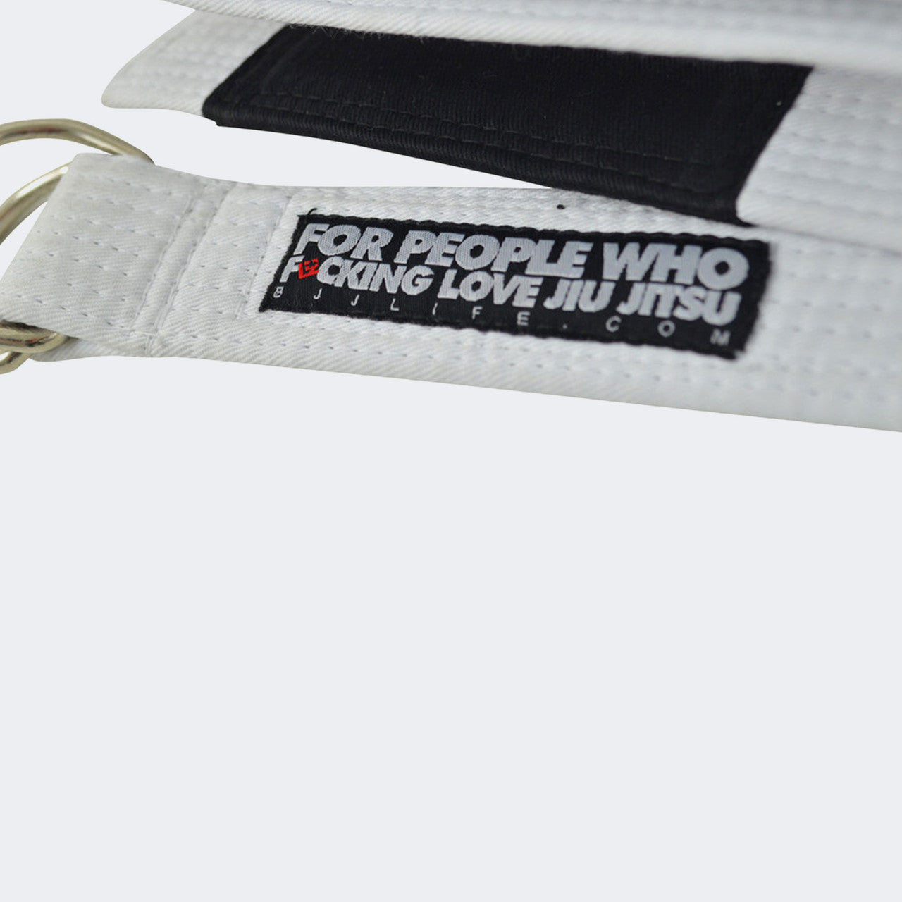 White BJJ Life Street Belt, Jiu Jitsu belt you wear with pants, casual bjj belt