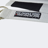 White BJJ Life Street Belt, Jiu Jitsu belt you wear with pants, casual bjj belt