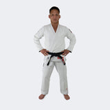 White BJJ GI - v6 Combat Corner, BJJ GI, White BJJ GI, Jiu Jitsu uniform, Academy Jiu Jitsu GI, CRNR GI, IBJJF Legal GI, White Jiu Jitsu GI