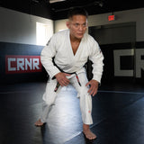 White BJJ GI - v6 Combat Corner, BJJ GI, White BJJ GI, Jiu Jitsu uniform, Academy Jiu Jitsu GI, CRNR GI, IBJJF Legal GI, White Jiu Jitsu GI