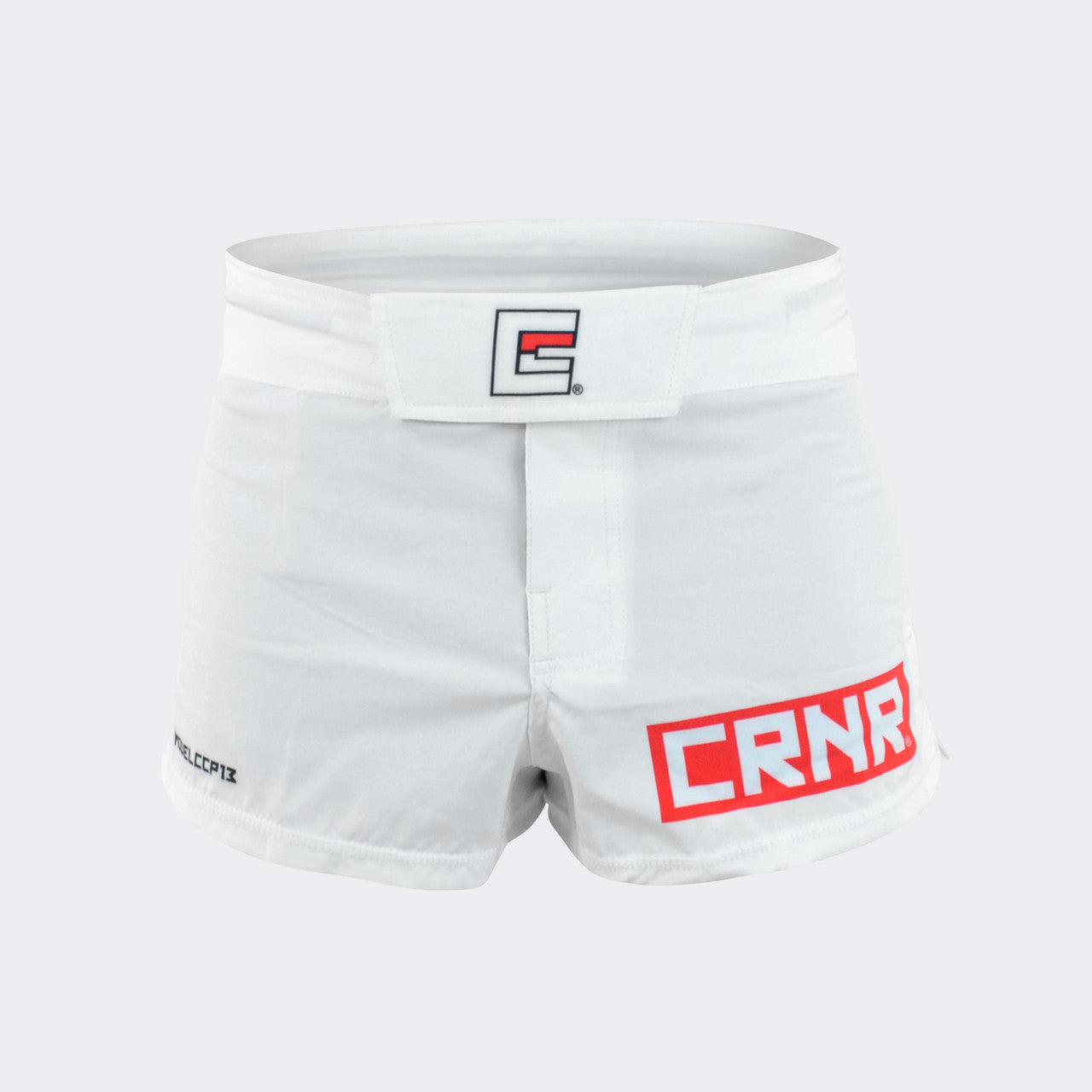 White boss shorts, mma shorts, combat corner shorts, crnr shorts, fight shorts