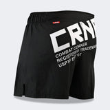 Combat Corner Shorts, CRNR Shorts, Cross Trainer Shorts, MMA Shorts, BJJ Shorts, Fight Shorts, Black Fight Shorts