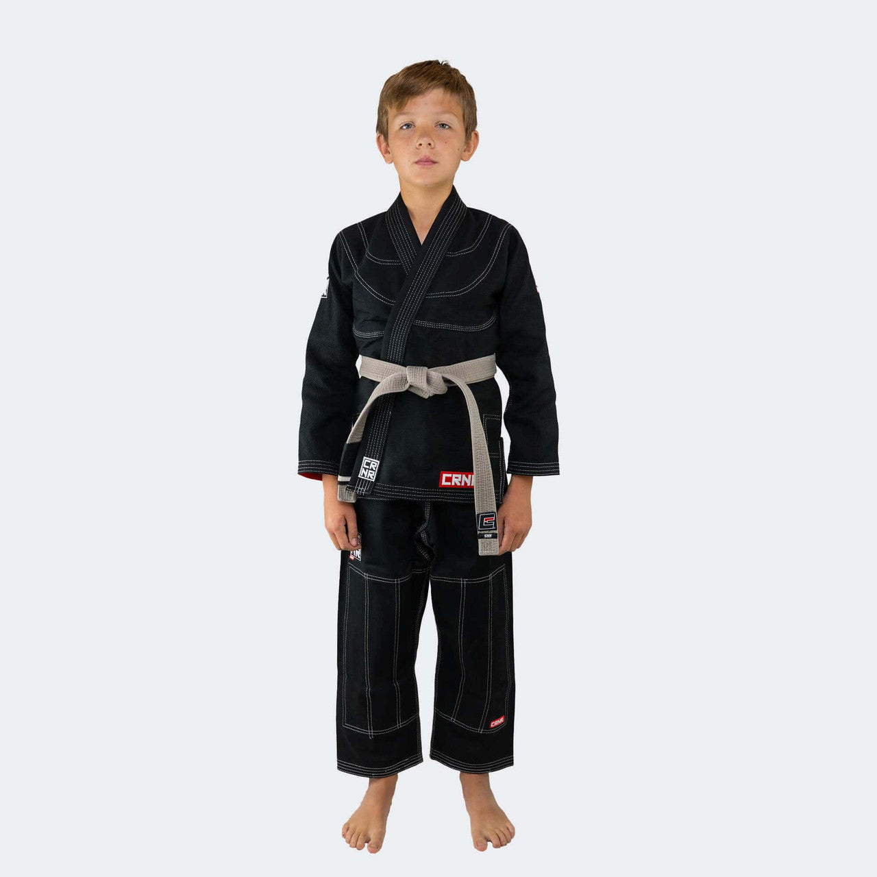 Kids BJJ GI Black | V7 Combat Corner, Kids Jiu Jitsu GI, Black Youth BJJ GI, Black Kids BJJ GI, Cheap Kids GI, Kids GI with white belt, CRNR kids gi
