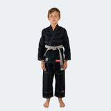 Kids BJJ GI Black | V7 Combat Corner, Kids Jiu Jitsu GI, Black Youth BJJ GI, Black Kids BJJ GI, Cheap Kids GI, Kids GI with white belt, CRNR kids gi