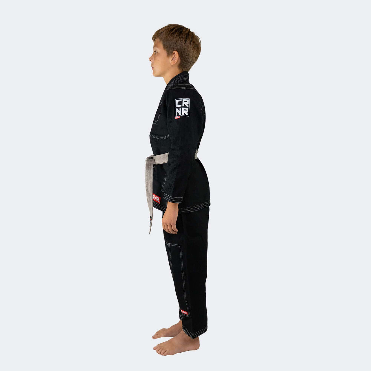 Kids BJJ GI Black | V7 Combat Corner, Kids Jiu Jitsu GI, Black Youth BJJ GI, Black Kids BJJ GI, Cheap Kids GI, Kids GI with white belt, CRNR kids gi