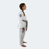 Kids BJJ GI Whit | V7 Combat Corner, Kids Jiu Jitsu GI, White Youth BJJ GI, White Kids BJJ GI, Cheap Kids GI, Kids GI with white belt, CRNR kids gi