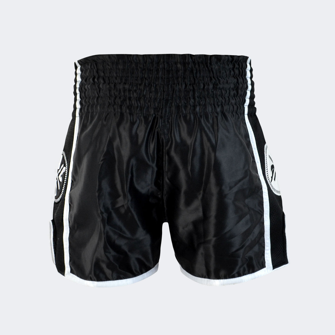 Black Combat Corner Muay Thai Shorts, Thai Shorts, Thai Boxing Shorts, CRNR Muay Thai Shorts, Nak Muay Shorts