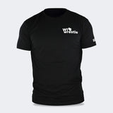 Product photo of Combat Corner’s exclusive WI Wrestle Black Classic Tee. This photo shows the front of Combat Corner’s WI Wrestle Black Classic Tee. This collab Classic Tee is part of Combat Corner’s sponsorship of WI Wrestle, the number one news source and fan center for Wisconsin wrestling.