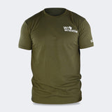 Product photo of Combat Corner’s exclusive WI Wrestle OD Green Classic Tee. This photo shows the front of Combat Corner’s WI Wrestle OD Green Classic Tee. This collab Classic Tee is part of Combat Corner’s sponsorship of WI Wrestle, the number one news source and fan center for Wisconsin wrestling.