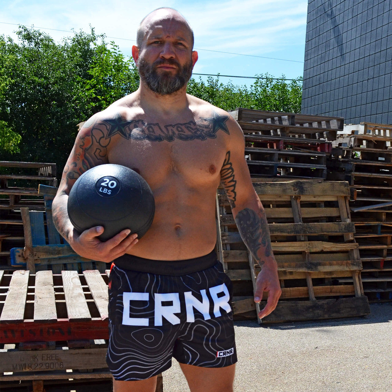 CRNR Form Training Shorts, Combat Corner Shorts, Topo 5 Inch Shorts