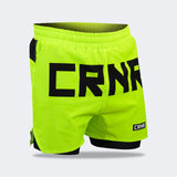 CRNR Functional Combat Shorts, Combat Corner Shorts, Chartreuse 5 Inch Shorts