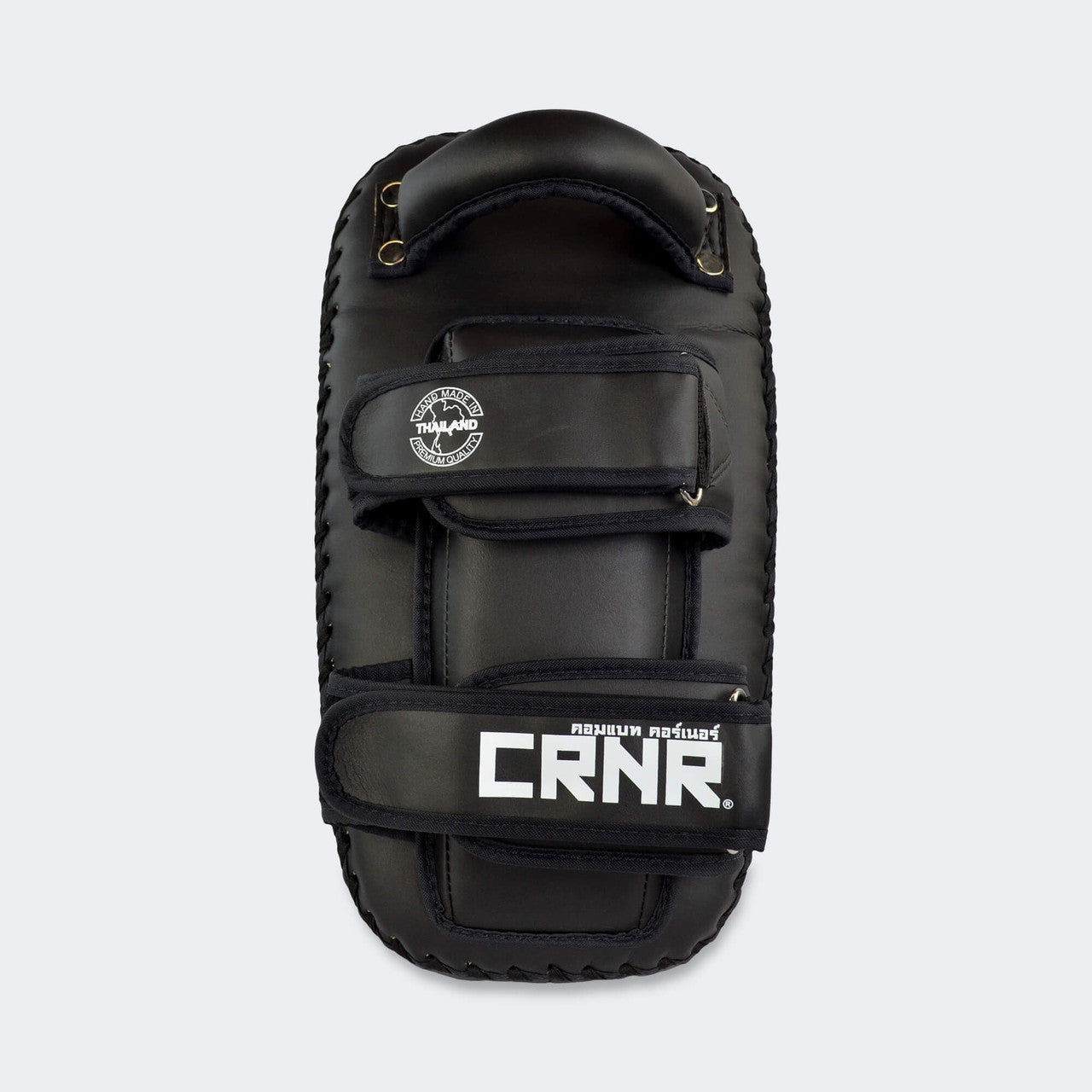 HMIT Thai Pads, Muay Thai Pads, Vegan Leather Muay Thai Pads, Black Muay Thai Pads, Combat Corner Muay Thai Pads, CRNR, Double Strap Thai Pads