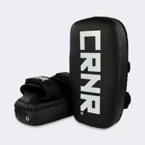 HMIT Thai Pads, Muay Thai Pads, Vegan Leather Muay Thai Pads, Black Muay Thai Pads, Combat Corner Muay Thai Pads, CRNR, Double Strap Thai Pads