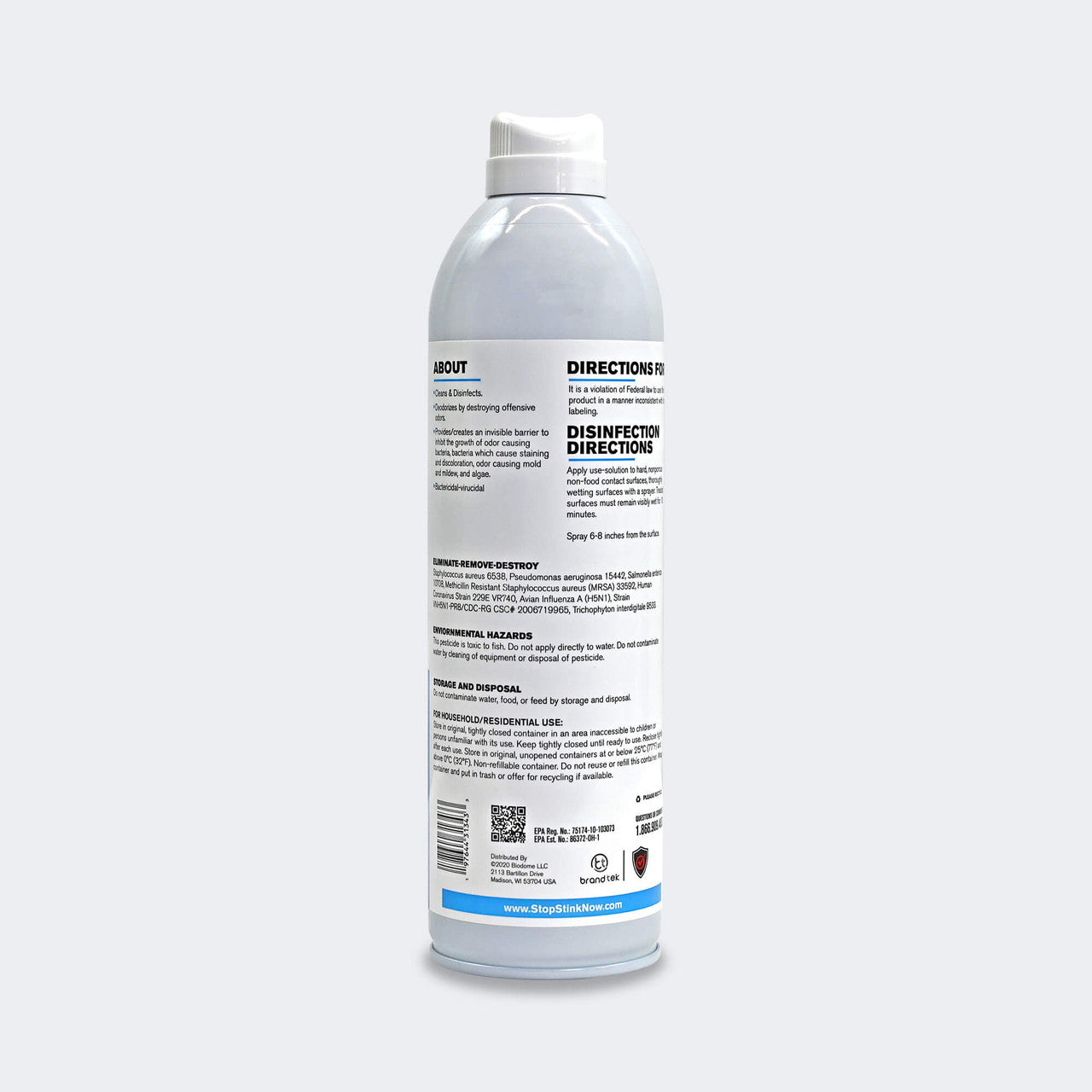 Product photo of Combat Corner’s Sport Fresh Disinfect & Protect Combat Sports Disinfection and Cleaning Spray. This photo shows the back of Combat Corner’s Sport Fresh Disinfect & Protect Combat Sports Disinfection and Cleaning Spray. Combat Corner’s Sport Fresh Disinfect & Protect Combat Sports Disinfection and Cleaning Spray ensures your gear and equipment stays clean, fresh, and free from harmful viruses, bacteria, and fungi.