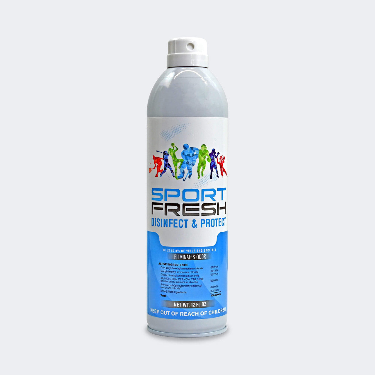 Product photo of Combat Corner’s Sport Fresh Disinfect & Protect Combat Sports Disinfection and Cleaning Spray. This photo shows the front of Combat Corner’s Sport Fresh Disinfect & Protect Combat Sports Disinfection and Cleaning Spray. Combat Corner’s Sport Fresh Disinfect & Protect Combat Sports Disinfection and Cleaning Spray ensures your gear and equipment stays clean, fresh, and free from harmful viruses, bacteria, and fungi.