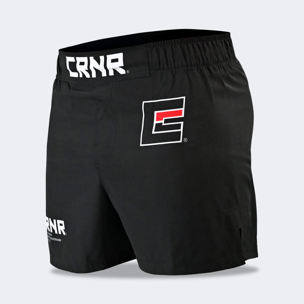 Combat Corner Shorts, CRNR Shorts, Cross Trainer Shorts, MMA Shorts, BJJ Shorts, Fight Shorts, Black Fight Shorts