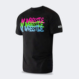 Product photo of Combat Corner’s exclusive WI Wrestle Neon Tee. This photo shows the front of Combat Corner’s WI Wrestle Neon Tee. This collab Neon Tee is part of Combat Corner’s sponsorship of WI Wrestle, the number one news source and fan center for Wisconsin wrestling.