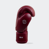 maroon HMIT Boxing Gloves by Combat Corner, crnr boxing gloves, crnr gloves, made in thailand boxing gloves, hmit boxing gloves, thai boxing gloves