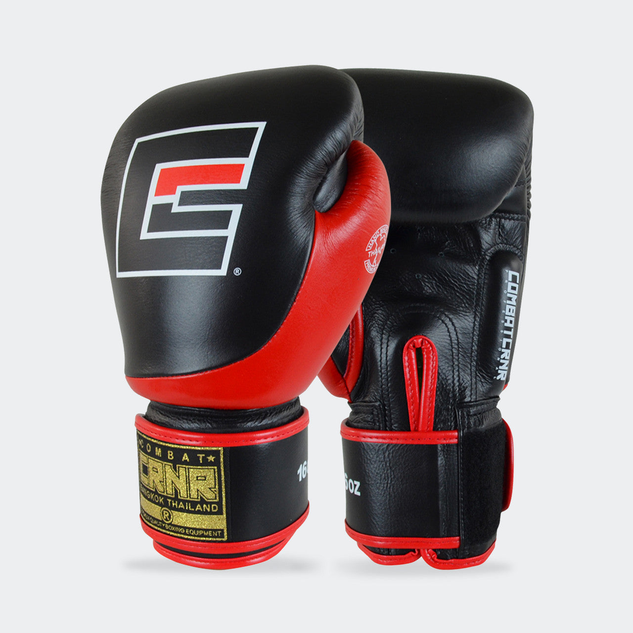 Black and Red HMIT Boxing Gloves by Combat Corner, crnr boxing gloves, crnr gloves, made in thailand boxing gloves, hmit boxing gloves, thai boxing gloves