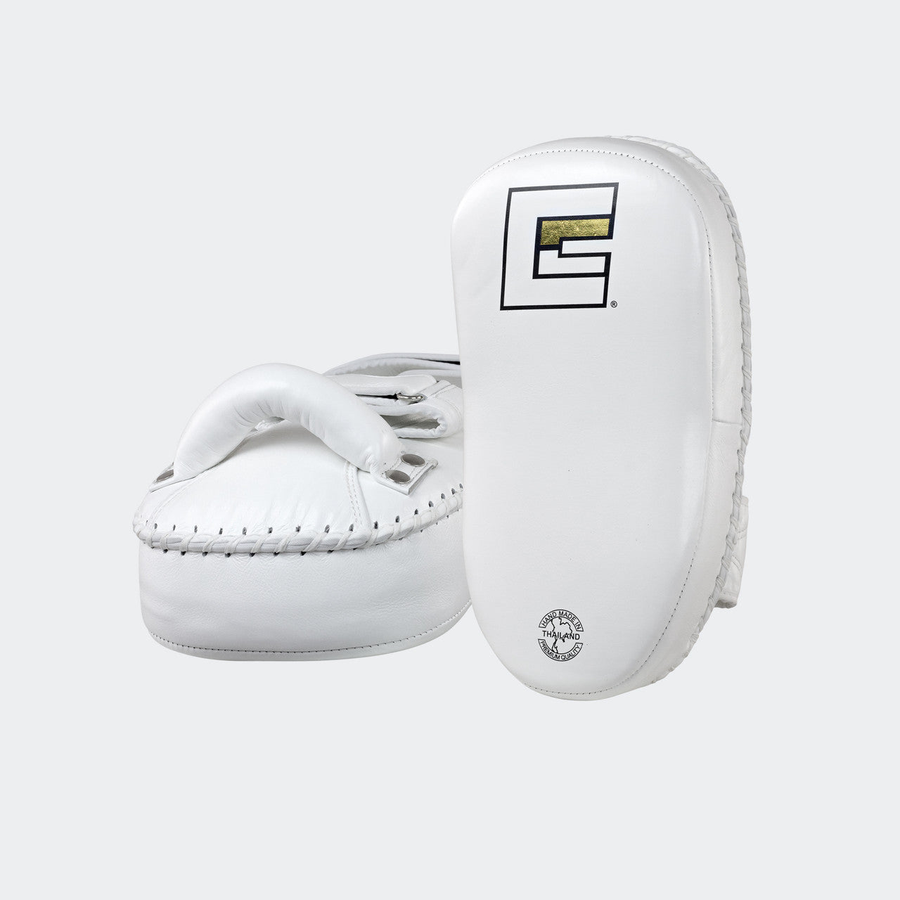HMIT, Hand made in thailand, Muay Thai Pads, HMIT Muay Thai Pads, Combat Corner Thai Pads, Dual Strap Thai Pads, White Thai Pads