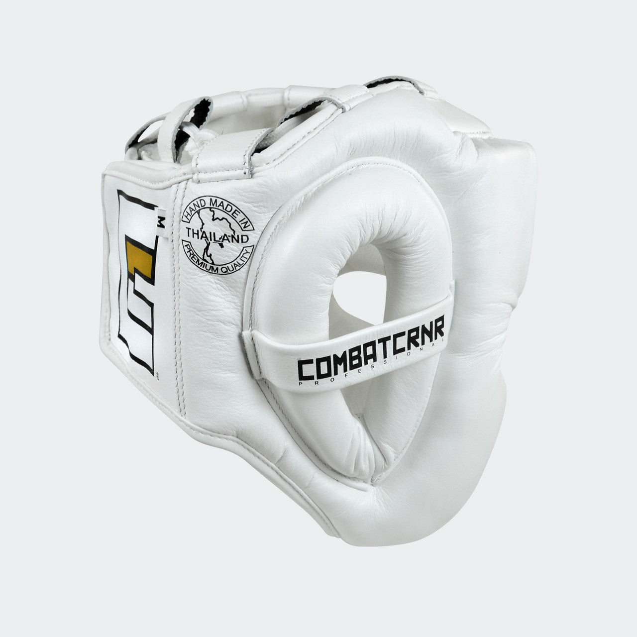 HMIT Headgear, Combat Corner headgear, Boxing headgear, Muay Thai Headgear, white headgear