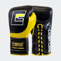 HMIT Lace Up Sparring Gloves | Black/Yellow