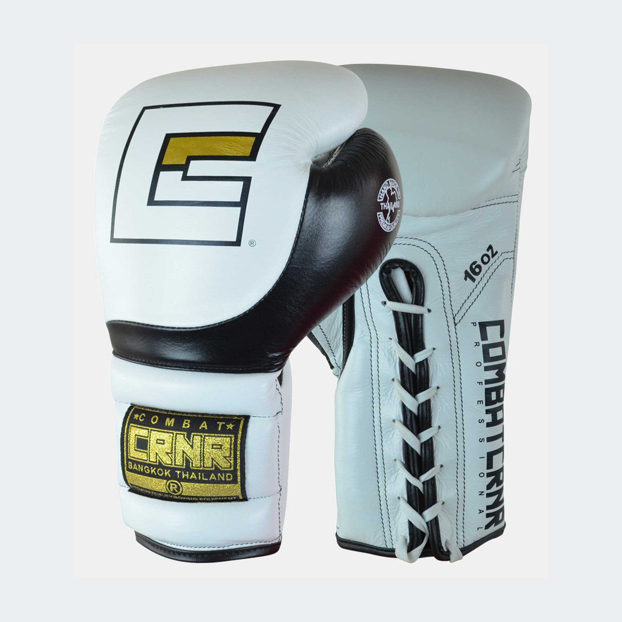 HMIT Lace Up Sparring Gloves | White/Black