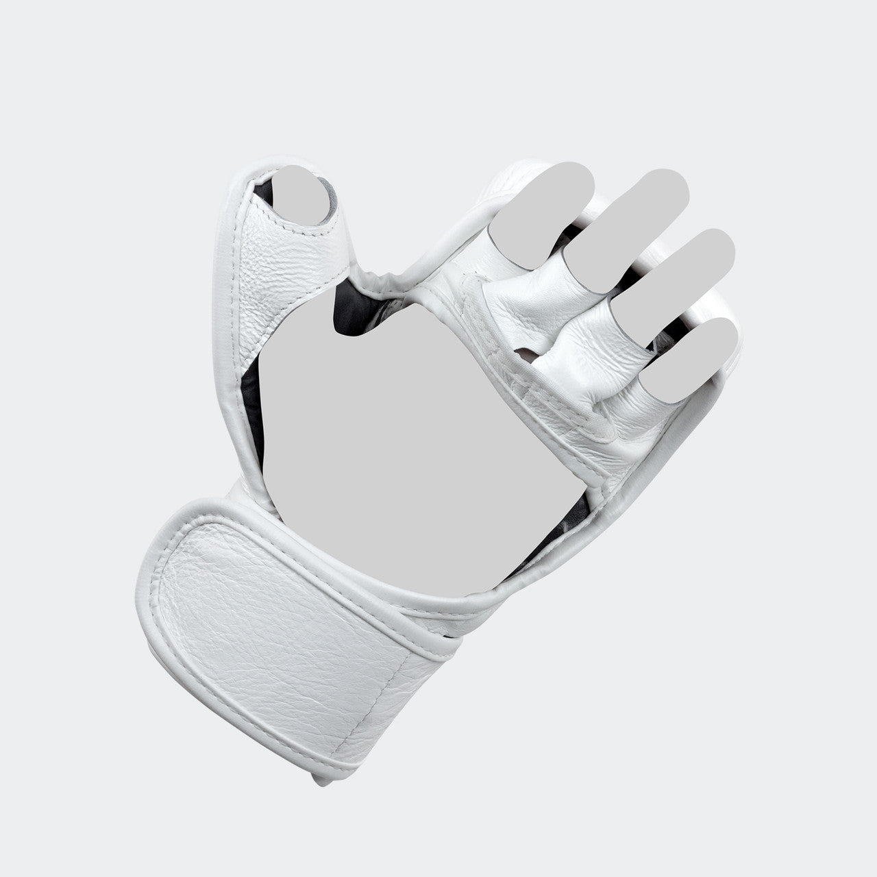 Product photo of the open palm of the white Combat Corner HMIT MMA Training Glove