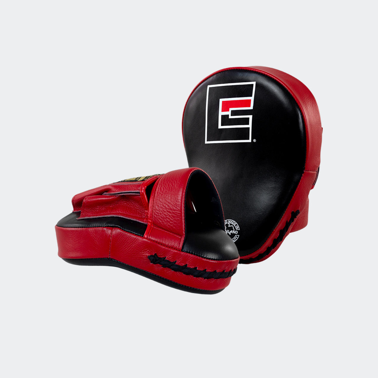 HMIT Punch Mitts, Leather Punch Mitts, Red Punch Mitts, Hand Made in Thailand, Boxing Punch Mitts, Boxing Mitts