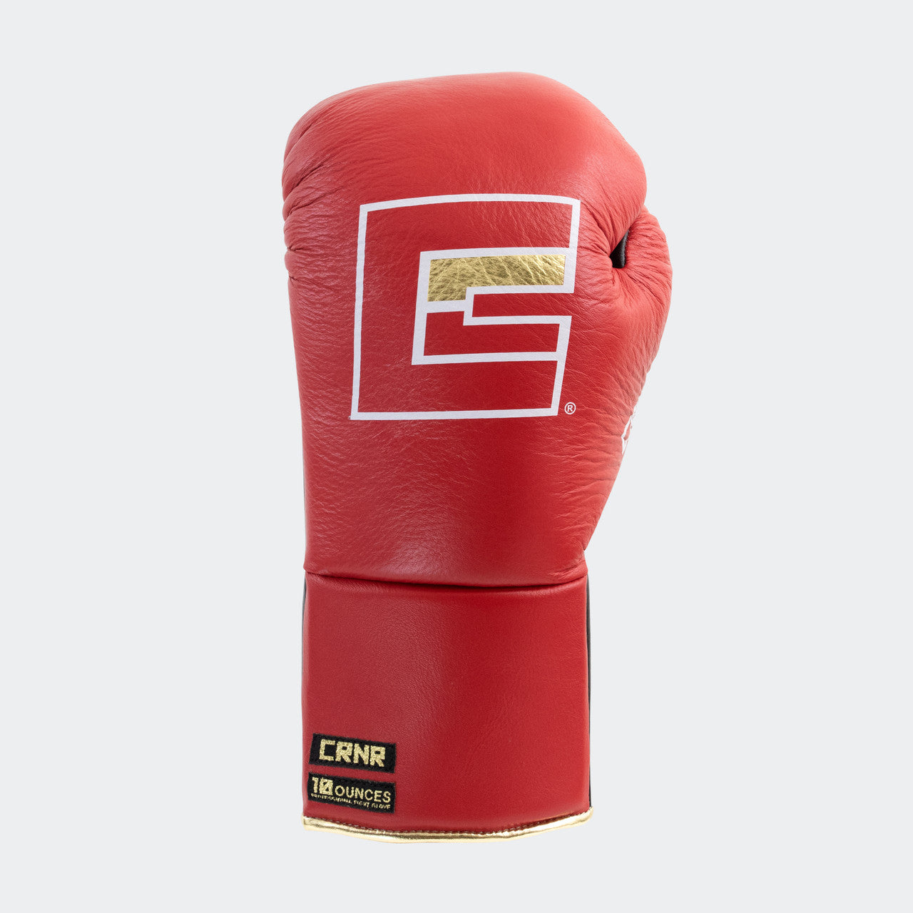 Photo of the top side of Combat Corner's red Punchers Professional Fight Gloves, which are Mexican Boxing Gloves that are hand made in Thailand.