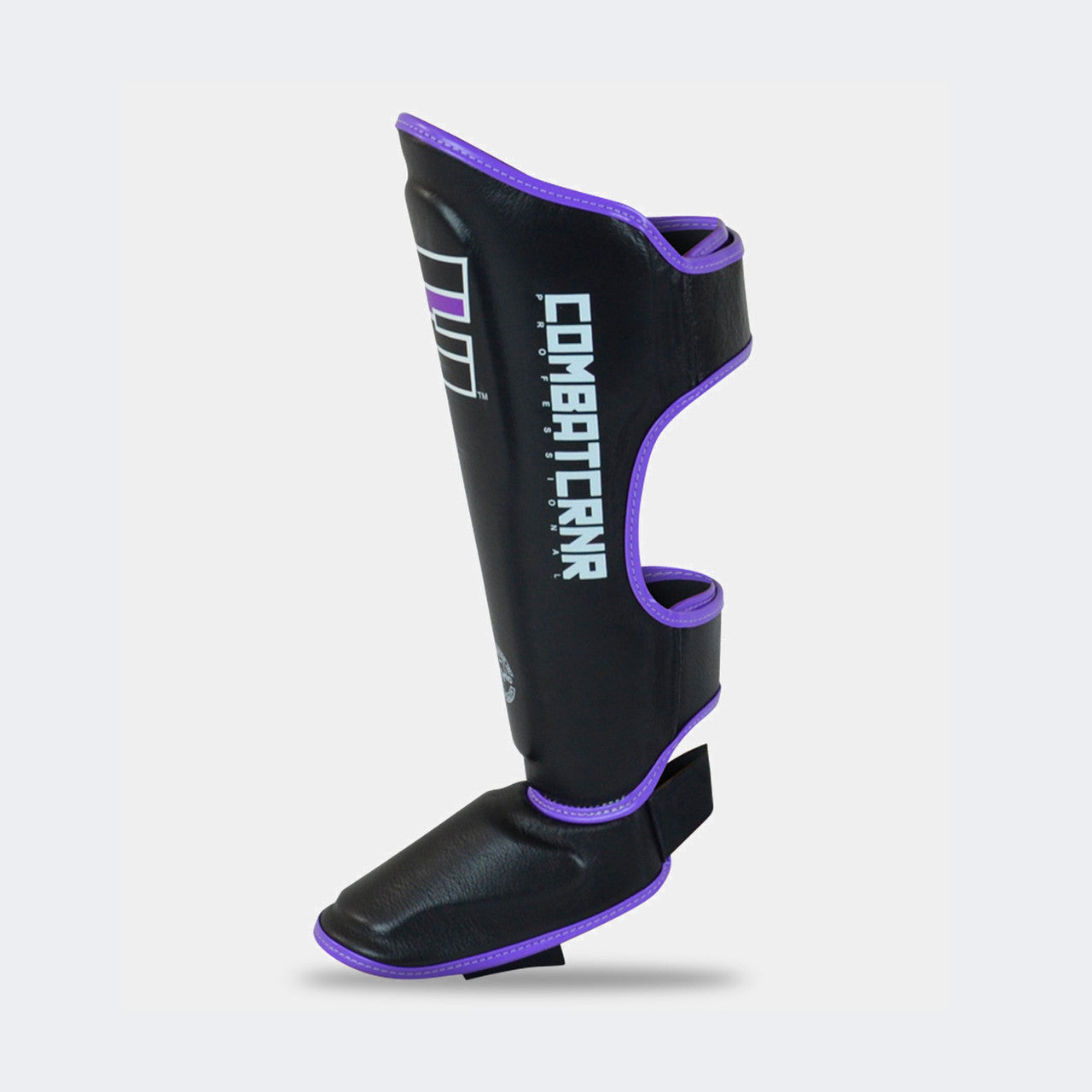 HMIT Shin Guards, Hand made in Thailand, Leather Shin Guards, Purple Shin Guards, Shin Pads, Black Shin Guards