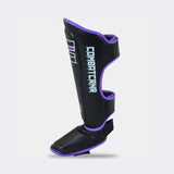 HMIT Shin Guards, Hand made in Thailand, Leather Shin Guards, Purple Shin Guards, Shin Pads, Black Shin Guards