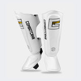 HMIT Muay Thai Shin Guards - Combat Corner, Thai Boxing shin guards, kickboxing shin pads, CRNR Shin Guards, Combat Corner Shin Guards, Made in Thailand Shin Guards, Thai Boxing shin guards, White Muay Thai Shin Guards
