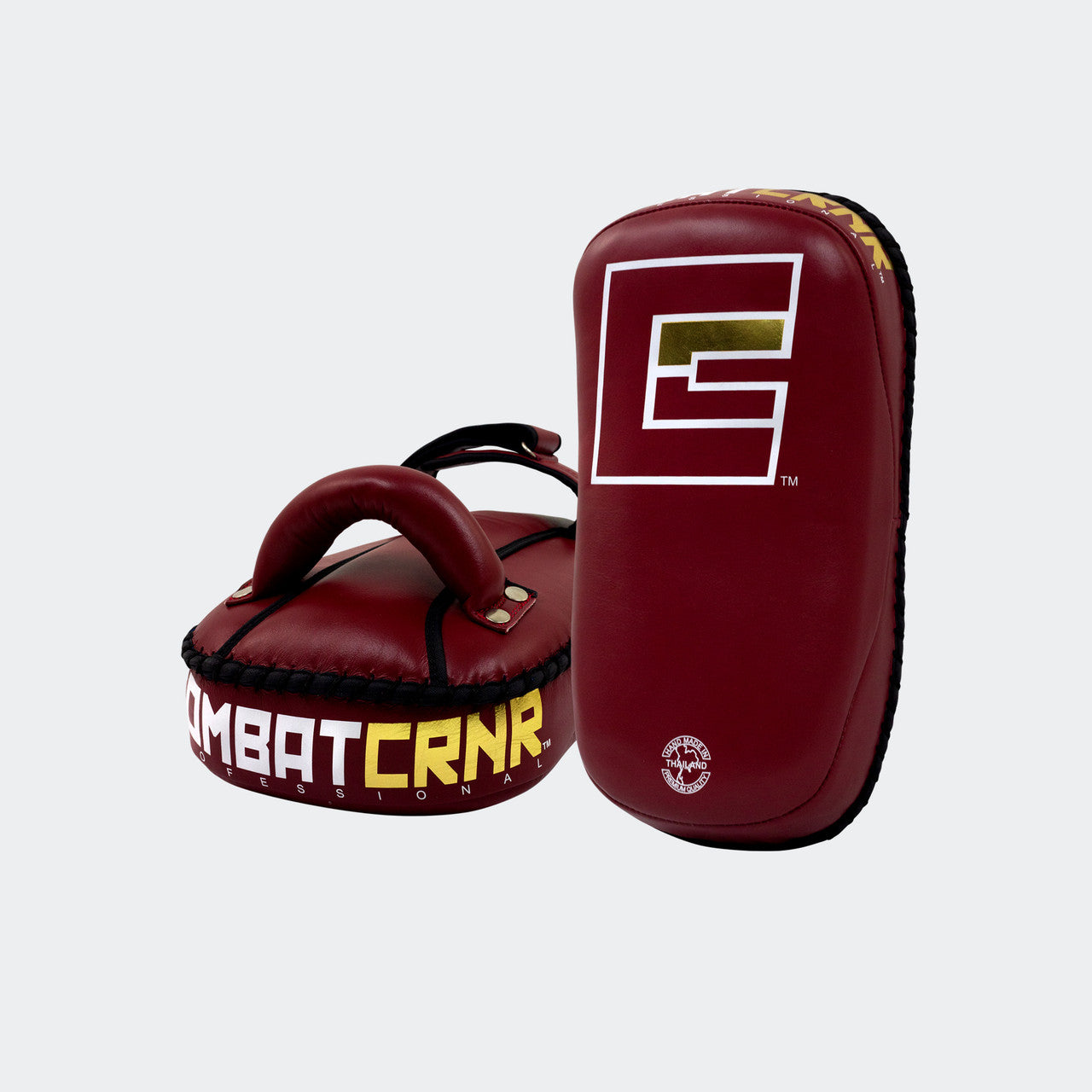 HMIT Thai Pads, Single Strap Thai Pads, Muay Thai Pads, Maroon Thai Pads