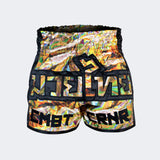 Muay Thai Shorts, Thai Shorts, Gold Muay Thai Shorts, CRNR Muay Thai Shorts, Thai Boxing Shorts, Combat Corner Muay Thai Shorts
