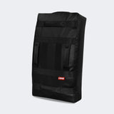 Photo of the back left of Combat Corner's black Made in the USA Kick Shield, made for MMA, Muay Thai, Martial Arts, and more.