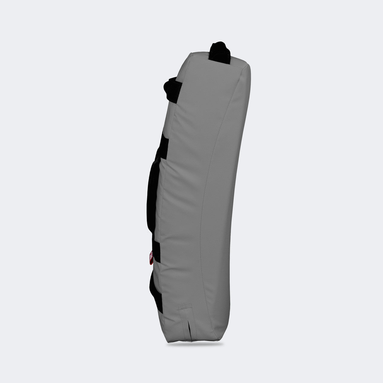 Photo of the left of Combat Corner's grey Made in the USA Kick Shield, made for MMA, Muay Thai, Martial Arts, and more.