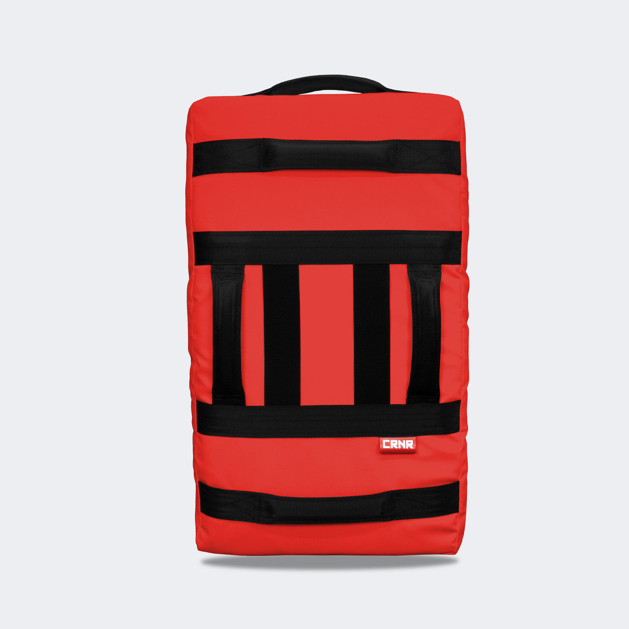 Photo of the back left of Combat Corner's red Made in the USA Kick Shield, made for MMA, Muay Thai, Martial Arts, and more.