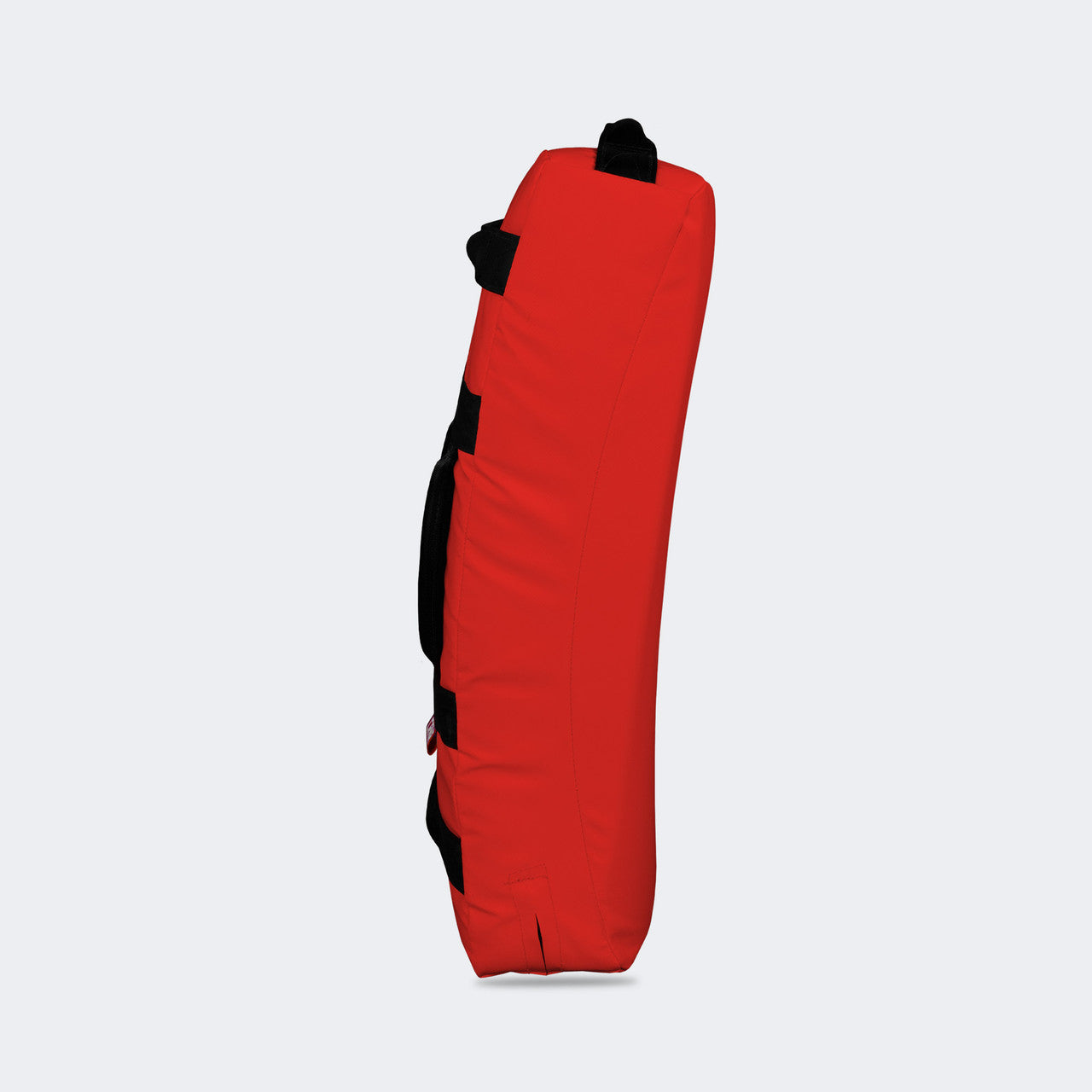 Photo of the left of Combat Corner's red Made in the USA Kick Shield, made for MMA, Muay Thai, Martial Arts, and more.