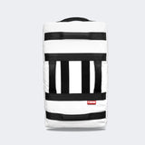 Photo of the back of Combat Corner's white Made in the USA Kick Shield, made for MMA, Muay Thai, Martial Arts, and more.
