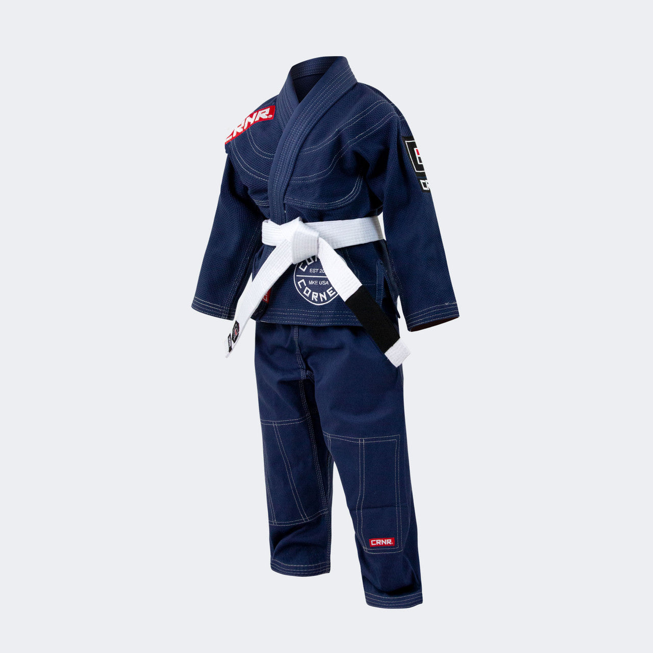 Kids BJJ GI Navy Blue | v6 Combat Corner, Kids Jiu Jitsu GI, Navy Youth BJJ GI, Blue Kids BJJ GI, Cheap Kids GI, Kids GI with white belt, CRNR kids gi