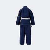 Kids BJJ GI Navy Blue | v6 Combat Corner, Kids Jiu Jitsu GI, Navy Youth BJJ GI, Blue Kids BJJ GI, Cheap Kids GI, Kids GI with white belt, CRNR kids gi