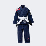 Kids BJJ GI Navy Blue | v6 Combat Corner, Kids Jiu Jitsu GI, Navy Youth BJJ GI, Blue Kids BJJ GI, Cheap Kids GI, Kids GI with white belt, CRNR kids gi