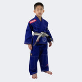 Kids BJJ GI Royal Blue | v6 Combat Corner, Kids Jiu Jitsu GI, Blue Youth BJJ GI, Blue Kids BJJ GI, Cheap Kids GI, Kids GI with white belt, CRNR kids gi