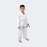 recruit bjj gi, white bjj gi, kids bjj gi, cheap kids bjj gi, cheap kids jiu jitsu gi, economy kids GI, child size bjj gi, childrens jiu jitsu gi, academy bjj gi, youth bjj gi, free white belt kids gi