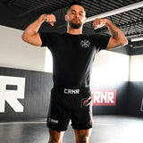 Combat Corner Shorts, CRNR Shorts, Cross Trainer Shorts, MMA Shorts, BJJ Shorts, Fight Shorts, Black Fight Shorts