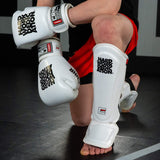 HWD Shin Guards, Muay Thai Shin Guards, White Shin Guards, CRNR Shin Guards